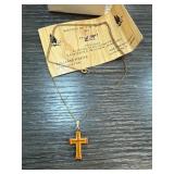 Handcrafted Wooden Cross Pendant with Chain