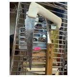 Two Knives with Wood and Plastic Handles