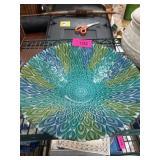 Multicolored Glass Bowl With Leaf Design