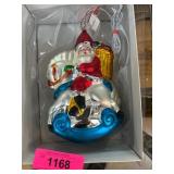Department 56 Handblown Glass Santa Ornament