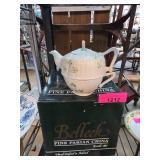 Belleek Fine Parian China Teapot with Shamrock Pat