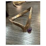 Sterling Silver Bracelet with Amethyst Cabochon