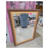 Wood Framed Mirror with Decorative Trim