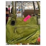 Tignanello Green Handbag With Multi-Color Lining
