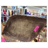 Hand-Carved Wood Tray with Botanical Motif