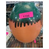 Ceramic Vase With Green and Brown Glaze