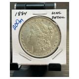 1884 Morgan Silver Dollar in Uncirculated Detail
