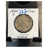 1935-D Buffalo Nickel in Fine Condition