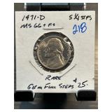 1971-D Jefferson Nickel MS66+ With Full Steps