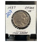 1937 Buffalo Nickel in EF/AU Condition