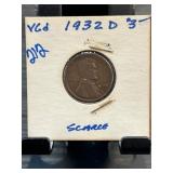 1932-D Lincoln Cent in VG Condition