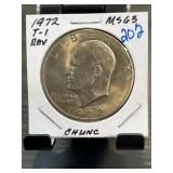 1972 Eisenhower Dollar MS63 T-1