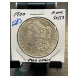 1900 Morgan Silver Dollar in AU Condition