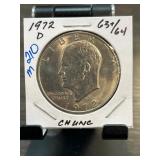 1972-D Eisenhower Dollar Coin in Holder