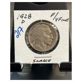 1928-D Buffalo Nickel in F/VF Condition