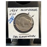 1924 Buffalo Nickel Mint Error