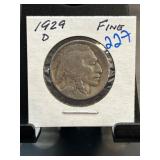1929-D Buffalo Nickel in Fine Condition
