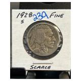 1928-S Buffalo Nickel in Fine Condition