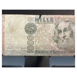 Banca dItalia 1000 Lire Banknote featuring Manz