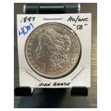 1897 Morgan Silver Dollar AU/UNC