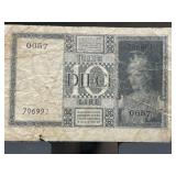 Italian 10 Lire Banknote, 1935 Edition
