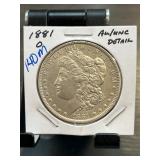 1881-O Morgan Silver Dollar AU/UNC Detail