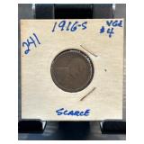 1916-S Lincoln Wheat Cent in Holder