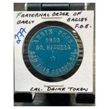 Fraternal Order of Eagles Drink Token