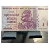Zimbabwe 500 Million Dollar Banknote
