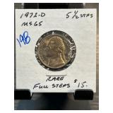 1972-D Jefferson Nickel MS65 with Full Steps