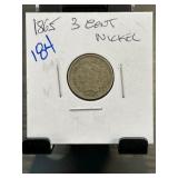 1865 U.S. 3-Cent Nickel Coin