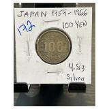 Japanese 100 Yen Coin, 1959-1966 Era