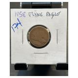 1858 Flying Eagle Cent in Display Holder