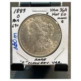 1883-O Morgan Silver Dollar VAM 36A Hot 50