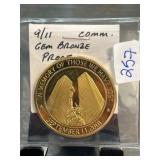 9/11 Commemorative Gem Bronze Proof Coin