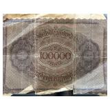 German Reichsbanknote 100,000 Mark Currency