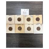 Eight Wheat Pennies (1920s-1930s)