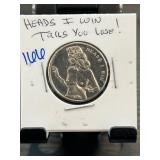 Novelty Heads or Tails Coin with Risque Design