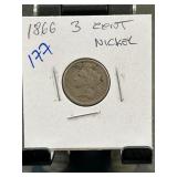 1866 3-Cent Nickel Coin