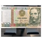 1988 Peruvian 1000 Intis Banknote