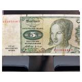 German 5 Deutsche Mark Banknote With Serial Number