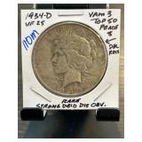 1934-D VAM 3 Peace Dollar VF 25