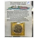 50th Anniversary Pearl Harbor Wooden Token