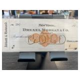Drexel, Morgan & Co. 1875 Bank Check