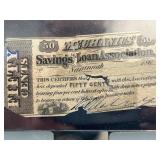 1860 Savings & Loan Association 50 Cents Note