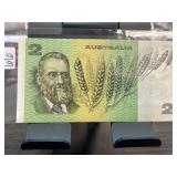 Australian Two Dollar Banknote Featuring Wheat and
