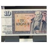 Iceland 10 Kronur Banknote, Series 1961