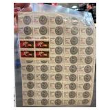 Sheet of 5-Cent US Postage Stamps