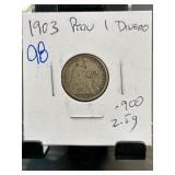 1903 Peru 1 Dinero Coin