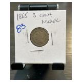 1865 United States 3-Cent Nickel Coin